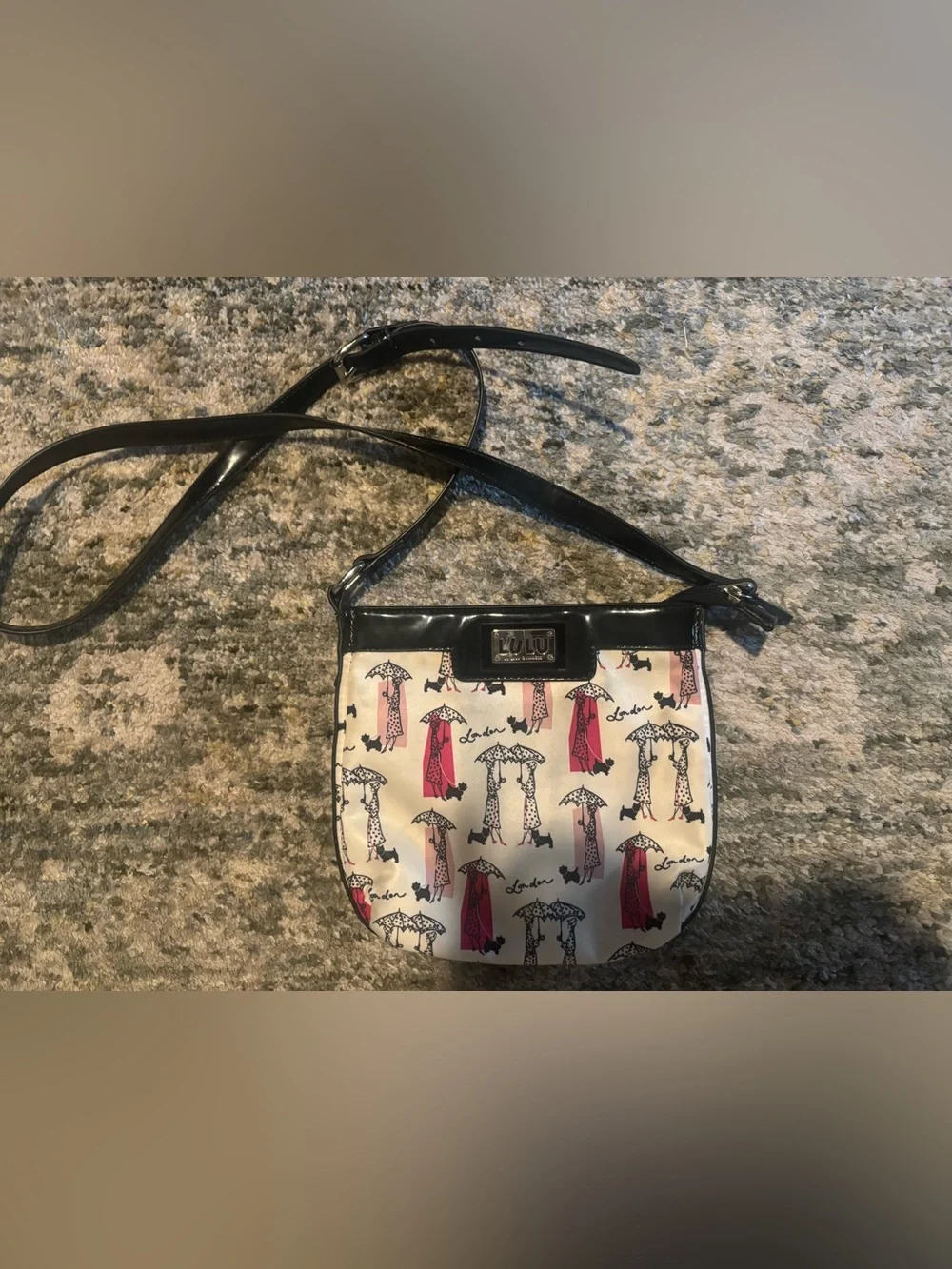 Lulu Guinness London Scottie Dog Umbrella Print Crossbody Bag